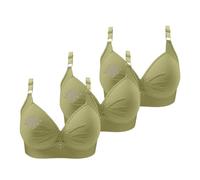 Push Up Bra,Jelly Wireless Bra,Women's Comfortable Floral Print Support Bra With Triple Hook Closure For Daily Wear And Relaxation Soft Breathable Fabric (Green, 50)