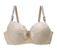 Push up Bra Push Up Bras for Women Sexy Floral Lace Comfit Padded Support Underwire Bralettes Full Coverage Comfort Everyday Minimiser Bras Underwear Beige 95C