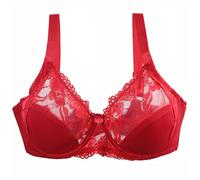 Push up Bra Push Up Bras for Women Sexy Floral Lace Comfit Padded Support Underwire Bralettes Full Coverage Comfort Everyday Minimiser Bras Underwear Red-1 95F