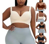 Push Up Bra Seamless Plus Size Glossy Sexy Lingerie Side Breast Anti Sagging Adjustment Women's Full Support Sports Bras for Women Jelly Comfortable Older Ladies Super Firming Wireless Padded