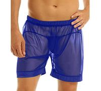 Push up Bra Strapless Bras Breathable Underpants Mens Mesh Shorts See Through with Large Split Mesh Pants Tops for Women Lingerie (Blue, XXXXXL)