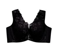 Push Up Bras Lace Triangle Bras Deep V Neck Gathering Non Wired Bras for Women UK Backless Beauty Bras for Women with Spaghetti Adjustable Strap Ultra-Thin Ice Silk Seamless Bra Black