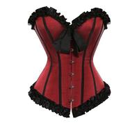 Push up Corsets for Women Plus Size Striped Bustier Burlesque Corset Top Bustier Overbust Sexy Lace Up Boned Renaissance Vintage Shapewear Bodysuit Push Up Steampunk Underbust Y2k Halloween Costume