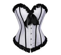 Push up Corsets for Women Plus Size Striped Bustier Burlesque Corset Top Bustier Overbust Sexy Lace Up Boned Renaissance Vintage Shapewear Bodysuit Push Up Steampunk Underbust Y2k Halloween Costume