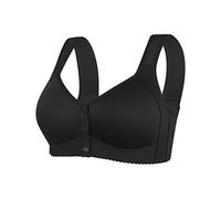 Push Up Daisy Bras for Older Women Ladies UK Front Closure Button Buckle Comfy Corset Kendally Sports Bra High Impact Support Wireless Plus Size Yoga Bralettes,Z62 Black,XXL