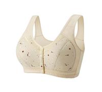 Push Up Daisy Bras for Older Women Ladies UK Front Closure Button Buckle Comfy Corset Kendally Sports Bra High Impact Support Wireless Plus Size Yoga Bralettes,Z74 Yellow,M