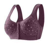 Push Up Daisy Bras for Older Women Ladies UK Front Closure Button Buckle Comfy Corset Kendally Sports Bra High Impact Support Wireless Plus Size Yoga Bralettes Nursing Bras,A46 Grey,XXXXXL