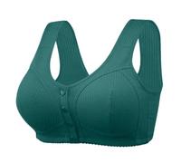 Push Up Daisy Bras for Older Women Ladies UK Front Closure Button Buckle Comfy Corset Kendally Sports Bra High Impact Support Wireless Plus Size Yoga Bralettes,Z56 Green,L