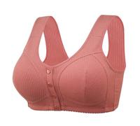 Push Up Daisy Bras for Older Women Ladies UK Front Closure Button Buckle Comfy Corset Kendally Sports Bra High Impact Support Wireless Plus Size Yoga Bralettes,Z55 Brown,XL
