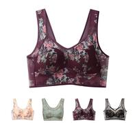 Push Up Non Wired Bras for Older Women Ladies UK Ice Silk Mesh Breathable Corset Comfortable Sports Bra High Impact Support Wireless Plus Size Yoga Bralettes
