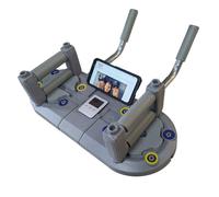 Push Up Rack Board System and Counter, Fitness Exercise Stand, ABS/TPE/Plastic Construction, Grey, 200kg Weight Capacity