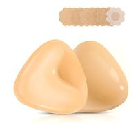 Push up Sticky Bra, Double Sided Self Adhesive Bra Pads Inserts, Invisible Stick on Bra for Women Bikini Swimsuit Sports Strapless Backless Bra, Waterproof & Lightweight, Beige
