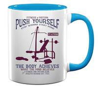 Push Yourself Stop Wishing Start Doing Ceramic Tea Coffee Mug Light Blue