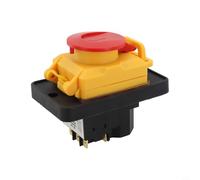 Pushbutton Switch for KJD18 7-Pin Electromagnetic Power Switch 400V 50Hz IP54 Industrial Machine Control with Stop Function, Yellow
