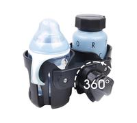 Pushchair Cup Holder - Double Cup Holder, 360 Degree Rotating Cup Holder for Bike, Hiker, Wheelchair, Car | The Calibre Constructed Cup Holder for Prams, Portable