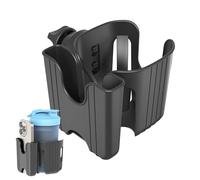Pushchair Drink Holder, Cup and Mobile Phone Holder, Adjustable, Removable, Sturdy Storage for Wheelchair, Scooter, Mobile Phone, Bicycle, Walker, Rollator, Mobility Scooter