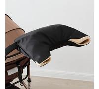 Pushchair Hand Warmer, Hand Warmer, Buggy, Windproof Pram Muff Gloves, Hand Muff with Fleece, Waterproof, Universal Size for All Pushchairs, Buggies (Black, One)