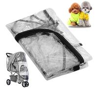 Pushchair Rain Cover, Transparent Waterproof PU Stroller Rain Cover for Dog/Cat Dustproof Wide Compatible Stroller Accessories