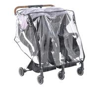 Pushchair Rain Cover | Waterproof Windproof Transparent Protective | Double Pram Travel Rain Cover for Daily Walks Shopping Travel Outdoor Winter Summer Snow Dust Wind