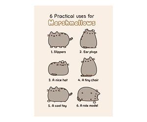 Pusheen 6 Practical Uses For Marshmallows Greeting Card.
