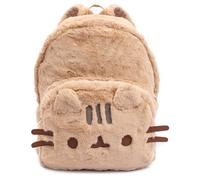 Pusheen the Cat Beige Fluffy Rucksack | 3D Ears Backpack with Padded Straps | 16 Inch School Travel Daypack | Laptop Gym Bag | Pusheen Merch
