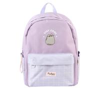 Pusheen Backpack with Large Front Pocket and Stay Cool Patterned Sides, Purple
