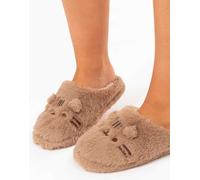 Pusheen Women's & Nah Embroidered Graphic Adult Beige Mule Slippers Pusheen Beige One Size