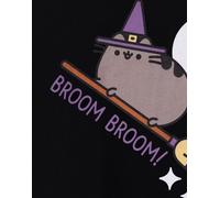 Pusheen Womens Halloween T-Shirt | Adults Black Short Sleeve Broom Broom Halloween Graphic Tee The Cat Witch Costume Fun Seasonal Top | Cute & Spooky Holiday Cartoon Gift for Women