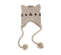 Pusheen Cat Face Ears Beanie - Pusheen the Cat Beanie Hat - Grey with Tassels