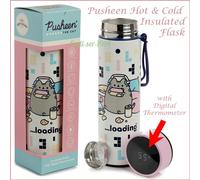 Pusheen Cat Gaming Hot & Cold Insulated Flask / Bottle with Digital Thermometer