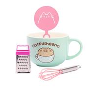 Pusheen Catpusheeno Mug and Stencil Set - Turquoise/Pink - Turquoise/Pink - One Size