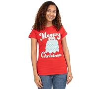 Pusheen Christmas T-Shirt for Women | Ladies Festive Tabby Cat Short Sleeve Red for Her