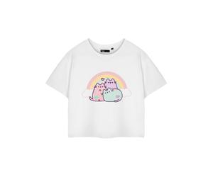 Pusheen Cropped Short Sleeved T-Shirt | Womens White | Official Merch