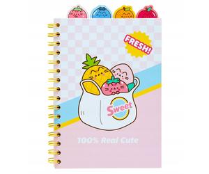 Pusheen Fruit Pattern Notebook 100% Real Cute A5 Size with Colored Dividers