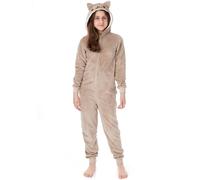 Pusheen Girl's All-Over Print With Novelty Ears Onesie | Girls Brown | Officially Licensed Merch | Size: 11-12 Years Pusheen Brown 11-12 Years