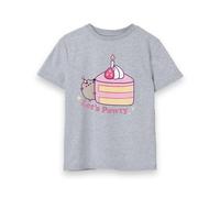 Pusheen Girl's Kids Short Sleeved T-Shirt (Girls Grey Marl) | Size: 11-12 Years Pusheen Grey 11-12 Years