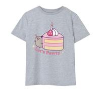 Pusheen Girls Let´s Pawty T-Shirt - Grey Marl - Grey Marl - 13-14 Years