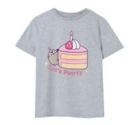 Pusheen Girls Let´s Pawty T-Shirt - Grey Marl - Grey Marl - 9-10 Years