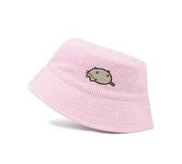 Pusheen Girls Bucket Hat | Pink Cord Sun Hat for Kids | Embroidered The Cat Beach Sun Cap | Cartoon Holiday Headwear | Daywear Merchandise Gift for Children & Teens