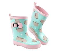 Pusheen Girls Repeat Print Wellington Boots - Pastel Mint/Pink - 3 UK - Pastel Mint/Pink