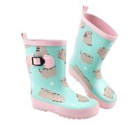 Pusheen Girls Repeat Print Wellington Boots - Pastel Mint/Pink - 4 UK - Pastel Mint/Pink