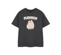 Pusheen Girl's Short Sleeved T-Shirt (Kids Charcoal) in Grey | Size: 9-10 Years Pusheen Grey 9-10 Years
