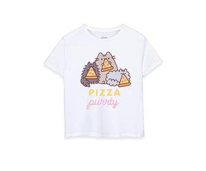 Pusheen Girls T-Shirt | Short-Sleeved Graphic Tee for Kids | Crew Neck Internet Cat Top | Comfortable & Stylish Cute Daywear | Merchandise Gift for Children & Teens