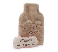 Pusheen Hot Water Bottle With Eye Mask | Womens Brown | Official Merch