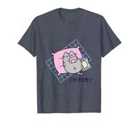 Pusheen I'm Busy Gamer Tshirt T-Shirt, Men, Heather Blue, X-Large