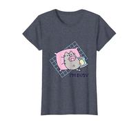 Pusheen I'm Busy Gamer Tshirt T-Shirt, Women, Heather Blue, Medium