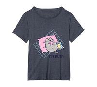 Pusheen I'm Busy Gamer Tshirt T-Shirt, Women's Plus, Heather Blue, 6X