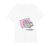 Pusheen I'm Busy Gamer Tshirt T-Shirt, Women's Plus, White, 5X
