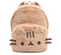 Pusheen Backpack Fur For Adults Teens Kids | Fluffy Beige Rucksack With 3D Ears Whiskers | Tabby Cat 13.5” Bag Adjustable Straps One Size