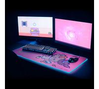 Official Pusheen XXL RGB Gaming Mouse Mat - LED Mouse Mat - 900x400x4 mm Non-Slip Rubber Base Mouse Pad RGB, RGB Gaming Mouse Pad, Keyboard